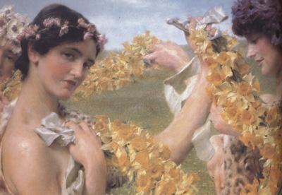 Alma-Tadema, Sir Lawrence When Flowers Return (mk23) Sweden oil painting art